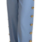 Dolce & Gabbana Light Blue Button Wide Leg Pants