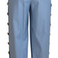 Dolce & Gabbana Light Blue Button Wide Leg Pants