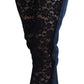 Dolce & Gabbana Black Floral Lace Front Skinny Denim Jeans