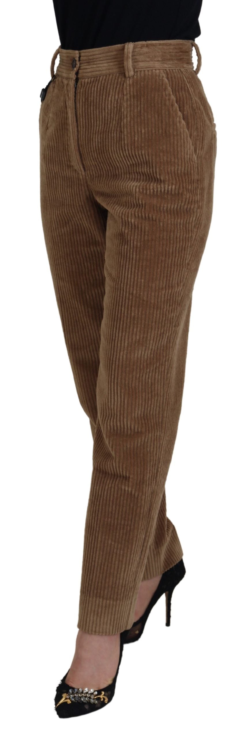 Dolce & Gabbana Brown Tapered Corduroy Cotton Pants