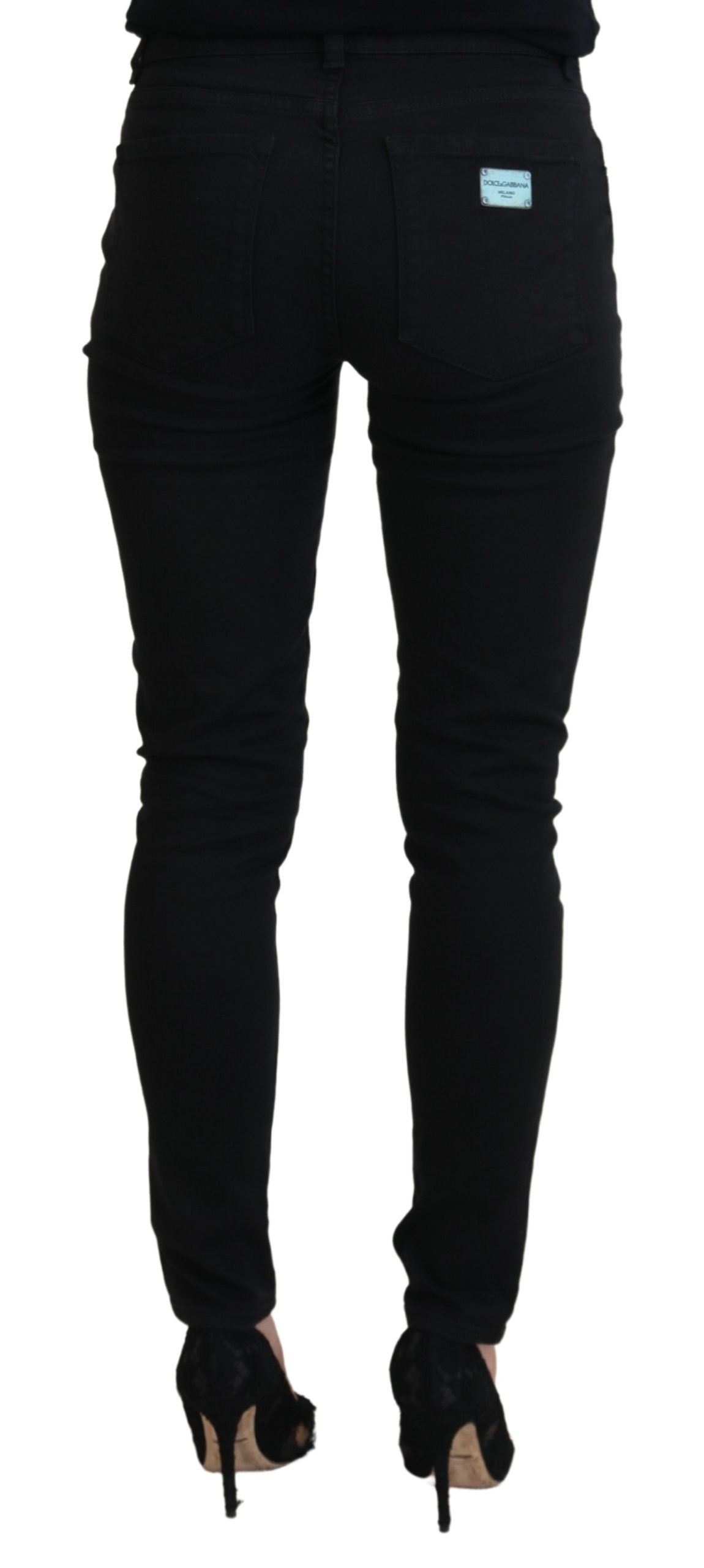 Dolce & Gabbana Black Cotton Skinny Women Denim Jeans