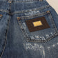 Dolce & Gabbana Blue Washed Cotton Tattered Denim Jeans