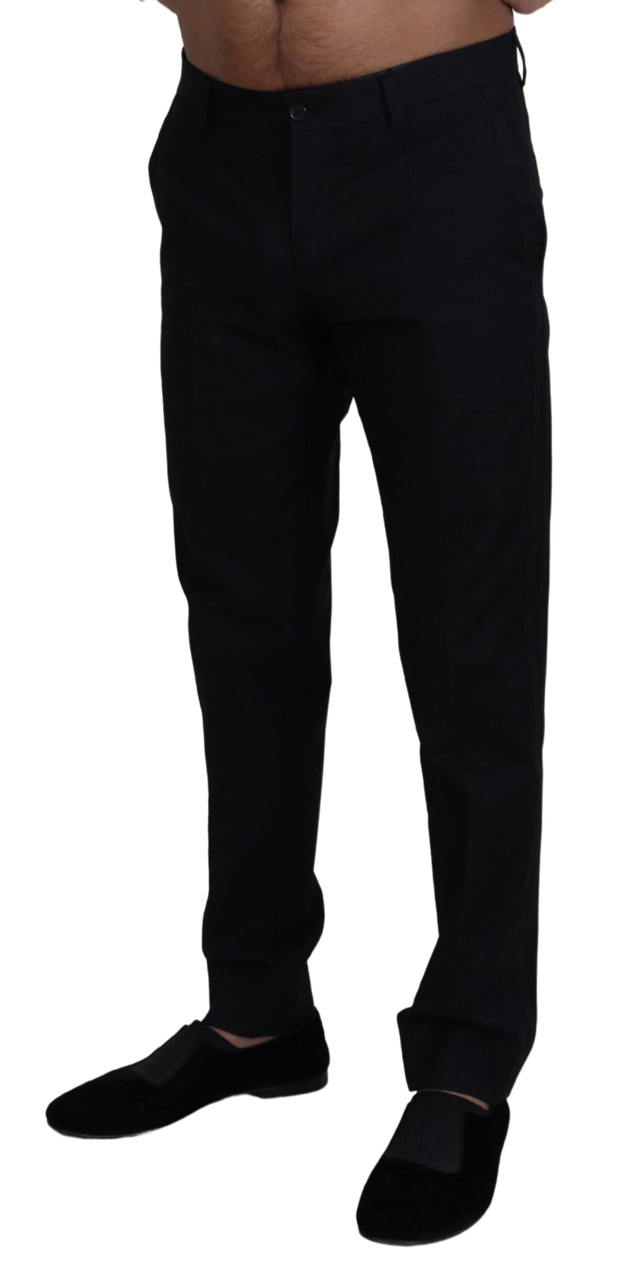 Dolce & Gabbana Black Chino Formal Cotton Pants