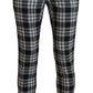 BENCIVENGA Black Checkered Cotton Men Casual Pants