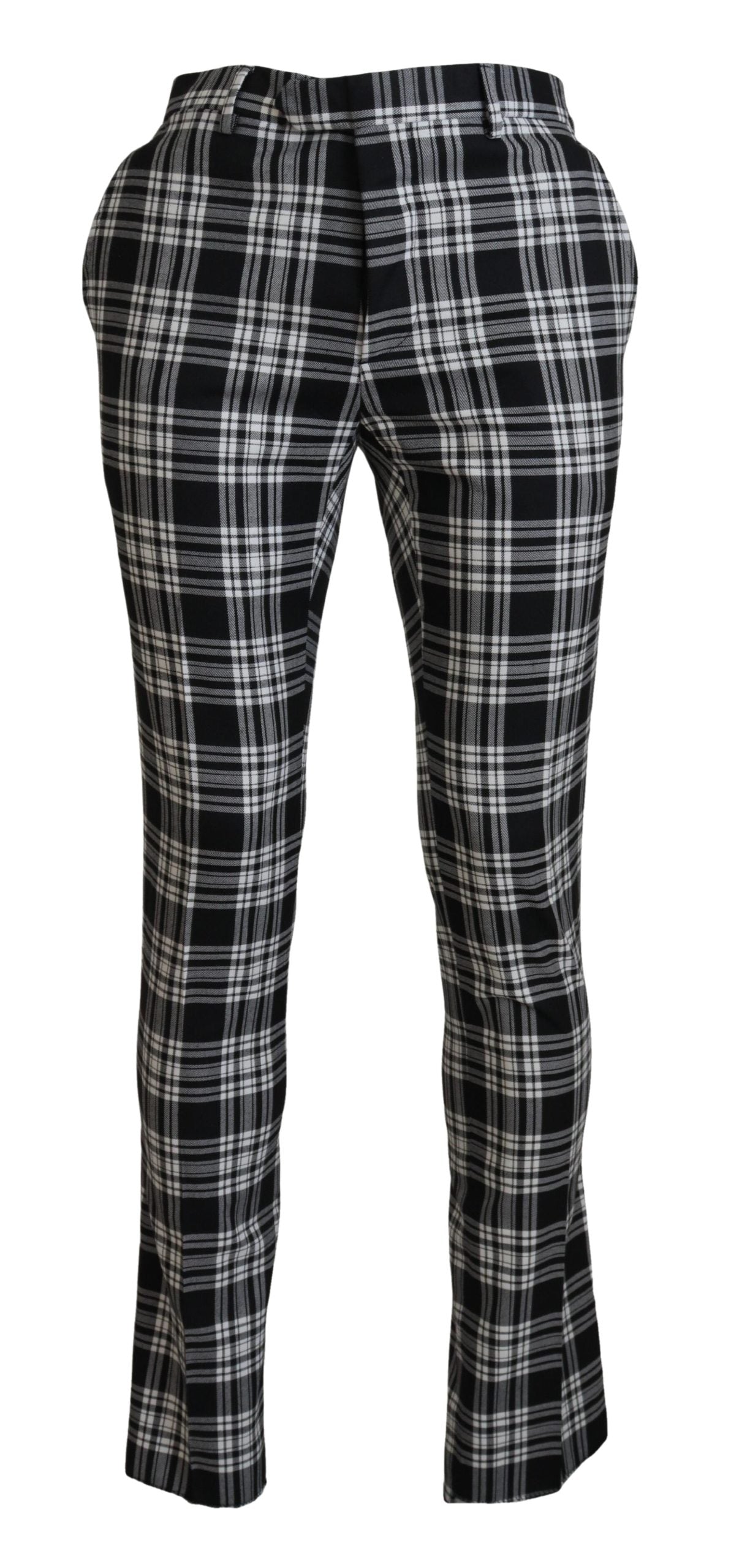 BENCIVENGA Black Checkered Cotton Men Casual Pants