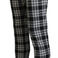 BENCIVENGA Black Checkered Cotton Men Casual Pants