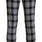 BENCIVENGA Black Checkered Cotton Men Casual Pants