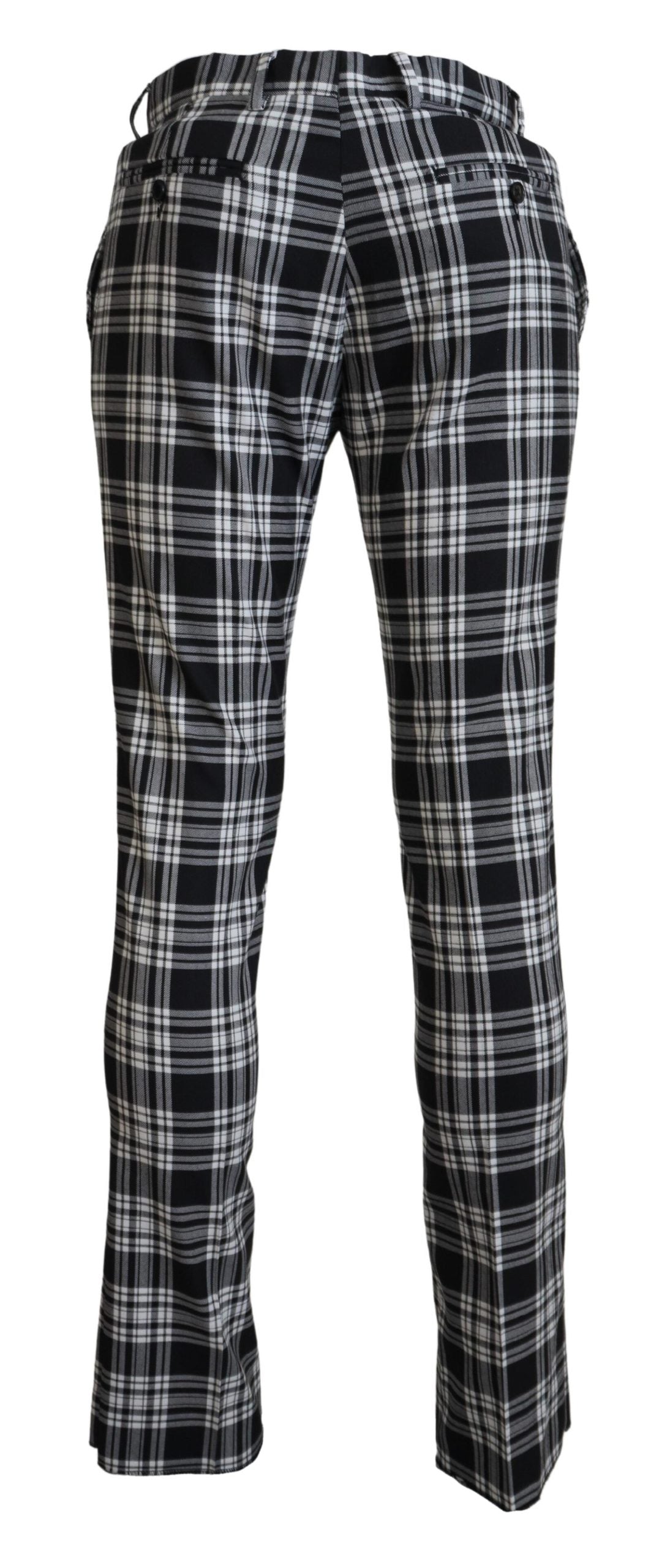 BENCIVENGA Black Checkered Cotton Men Casual Pants