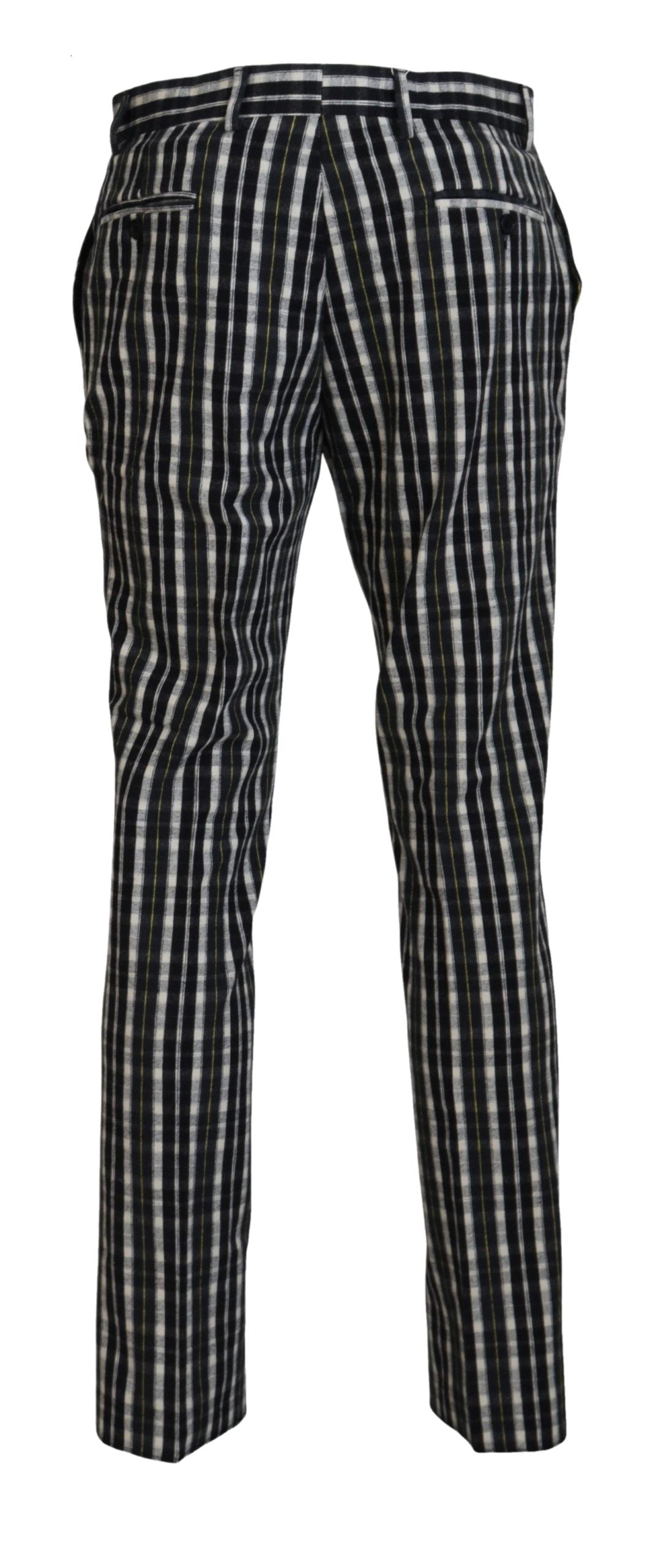 BENCIVENGA Black Checkered Cotton Casual Pants