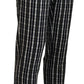 BENCIVENGA Black Checkered Cotton Casual Pants