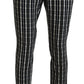 BENCIVENGA Black Checkered Cotton Casual Pants