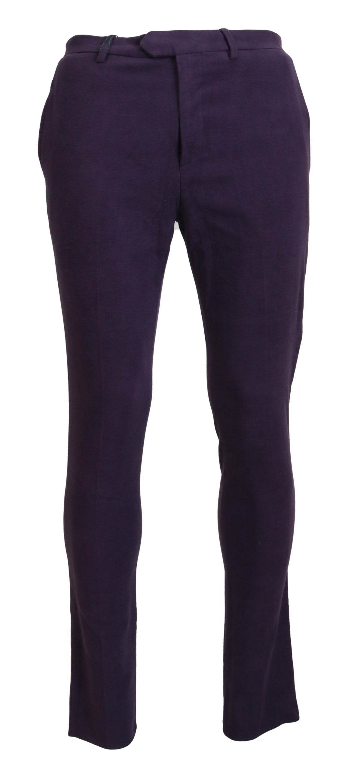 BENCIVENGA Purple Pure Cotton Tapered Mens Pants