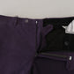 BENCIVENGA Purple Pure Cotton Tapered Mens Pants