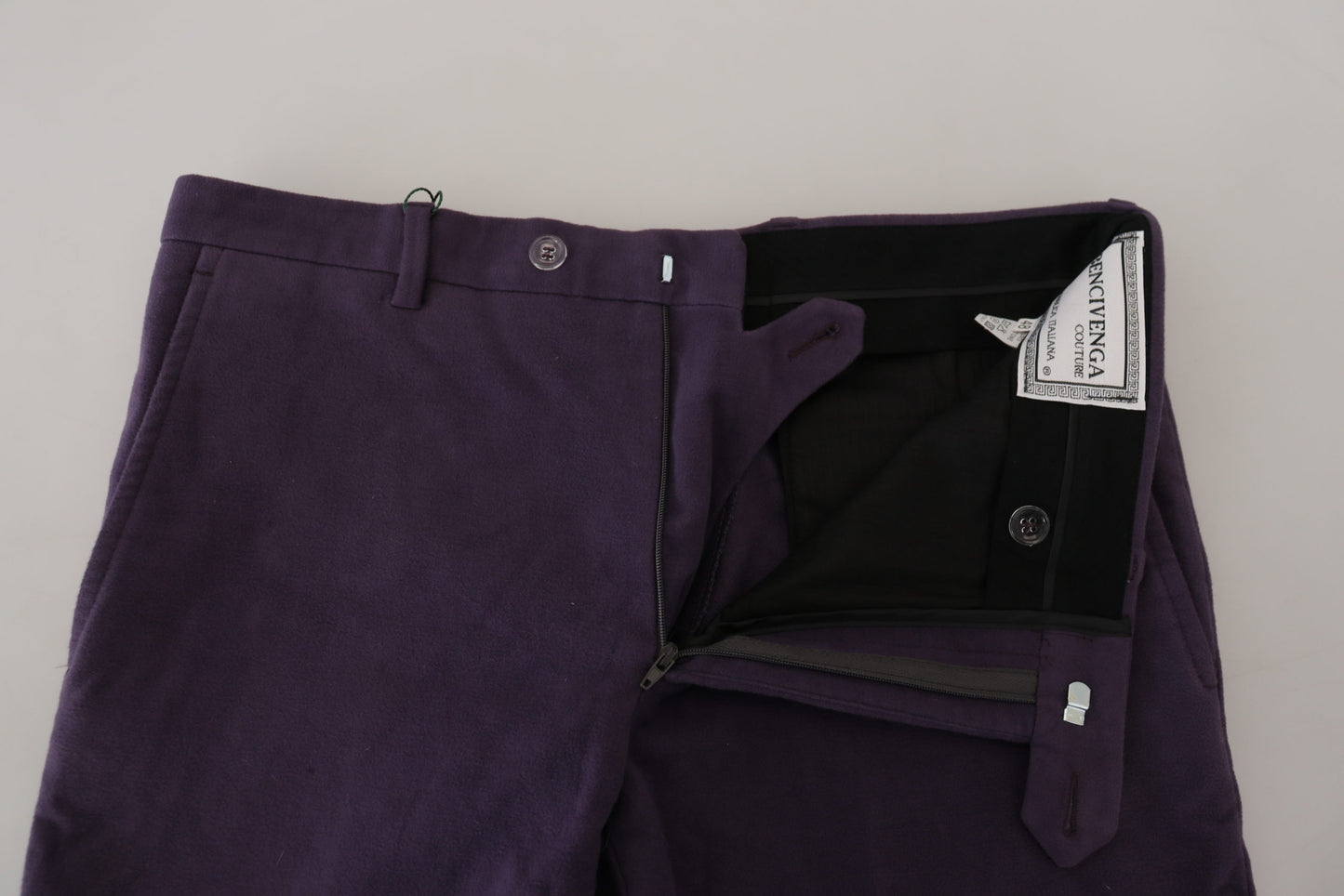 BENCIVENGA Purple Pure Cotton Tapered Mens Pants