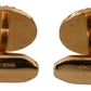 Dolce & Gabbana Gold Plated Brass Round Pin Men Cufflinks