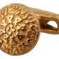 Dolce & Gabbana Gold Plated Brass Round Pin Men Cufflinks