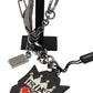 Dolce & Gabbana Black Prince Studs Logo Silver Brass Keychain