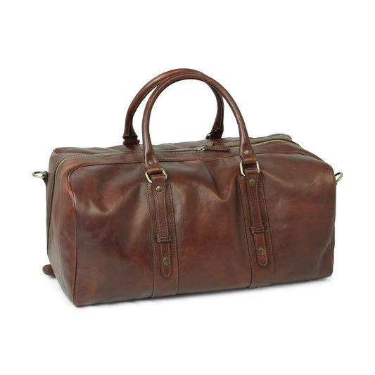 Old Angler Brown Full Grain Leather Travel Bag