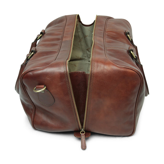 Old Angler Brown Full Grain Leather Travel Bag