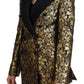 Dolce & Gabbana Elegant Black Gold Floral Jacquard Blazer Jacket