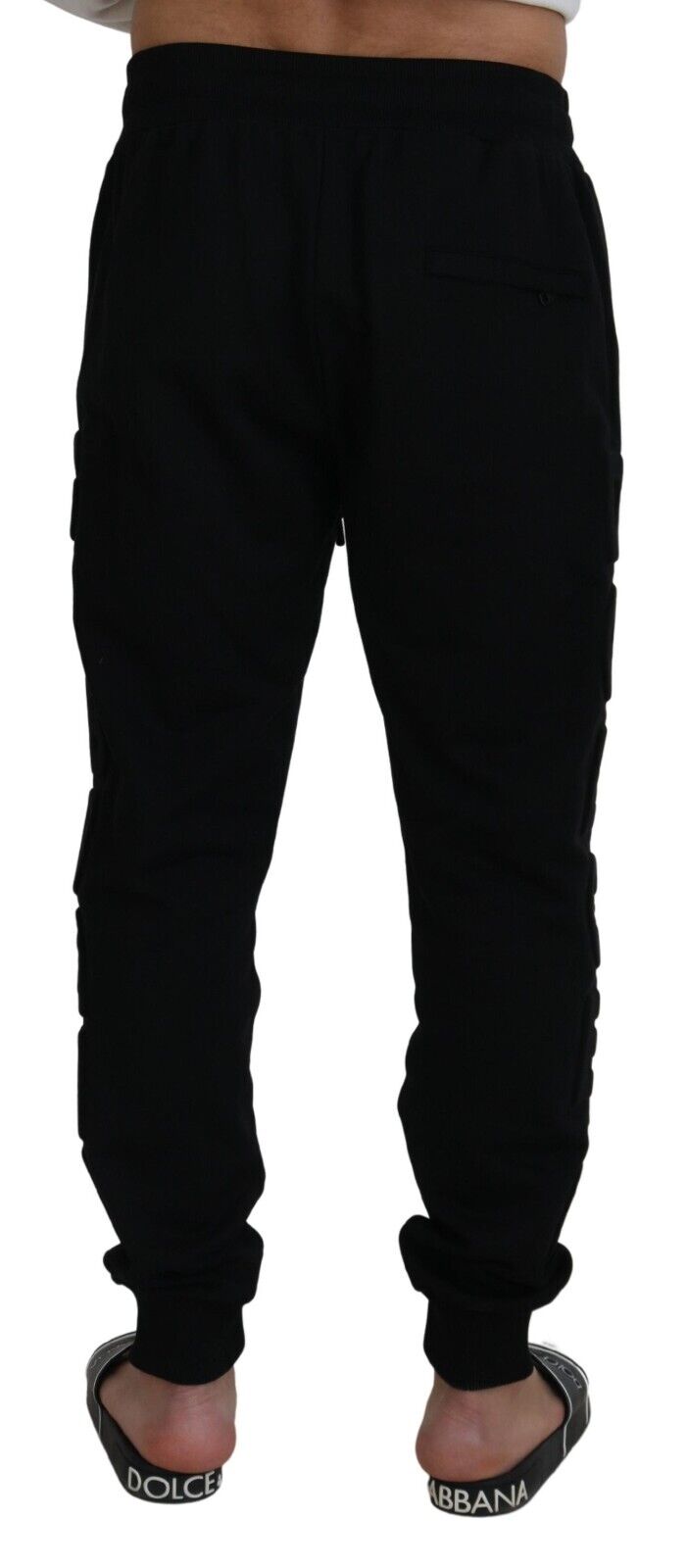 Dolce & Gabbana Black Cotton Men Jogger Trousers Pants