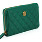 Versace Green Leather Long Zip Around Wallet