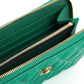 Versace Green Leather Long Zip Around Wallet