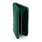 Versace Green Leather Long Zip Around Wallet