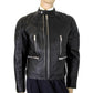 Burberry Black Leather Diamond Quilted Biker Jacket