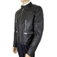 Burberry Black Leather Diamond Quilted Biker Jacket