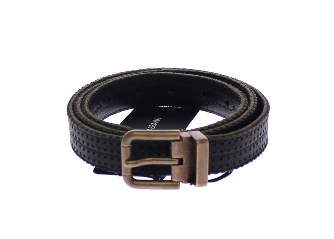 Dolce & Gabbana Blue Leather Logo Belt