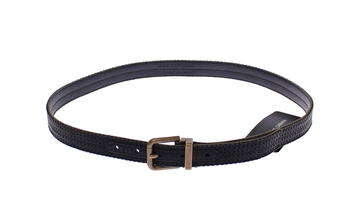 Dolce & Gabbana Blue Leather Logo Belt