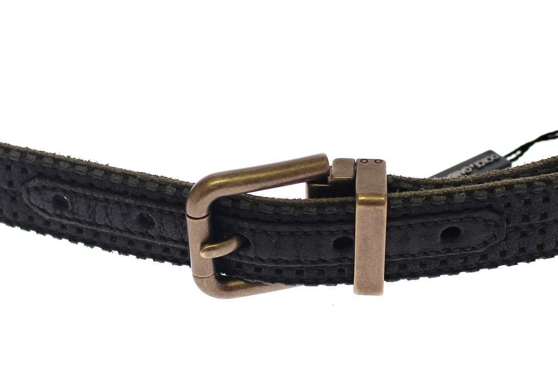 Dolce & Gabbana Blue Leather Logo Belt