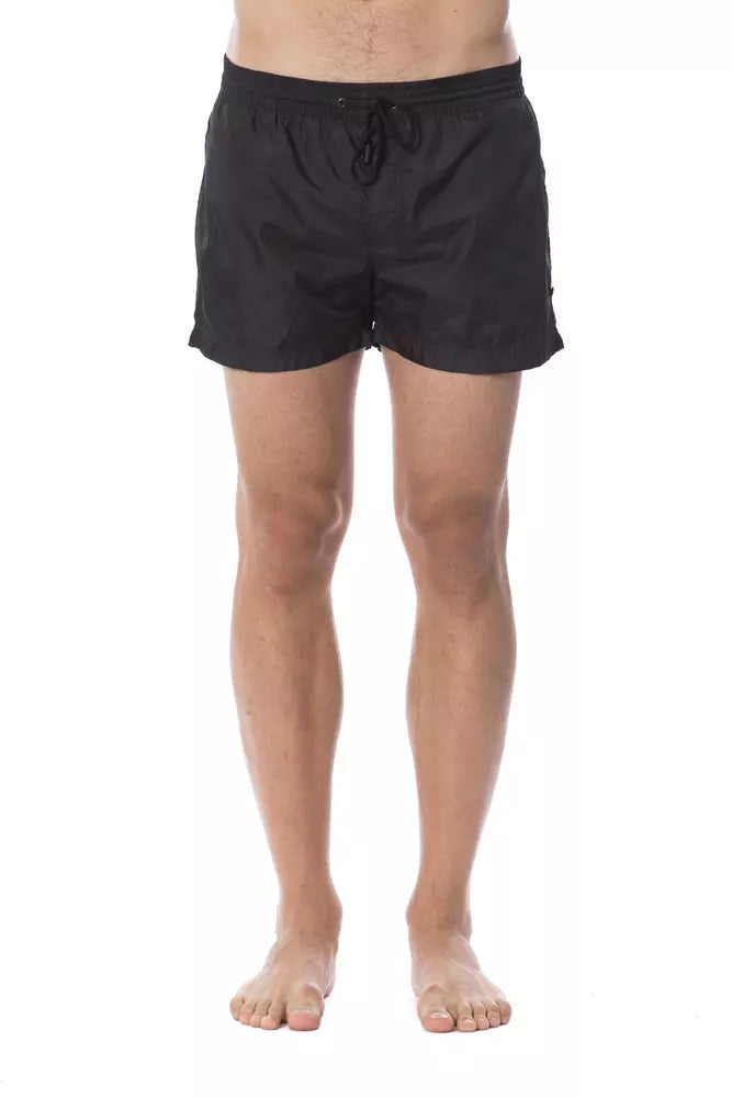 Roberto Cavalli Sport Black Polyester Men Swimsuit