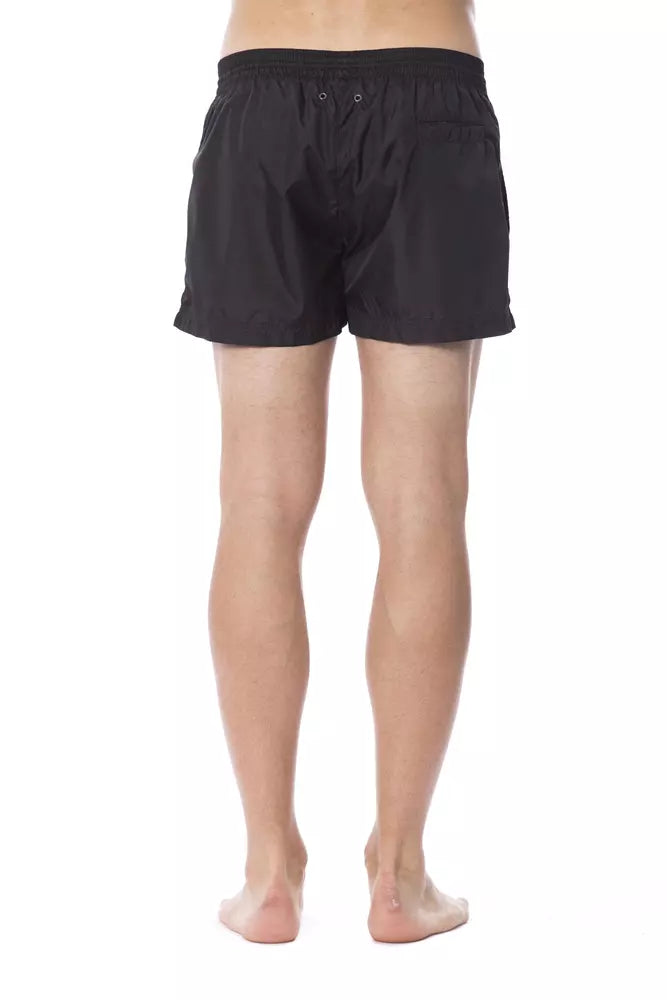 Roberto Cavalli Sport Black Polyester Men Swimsuit