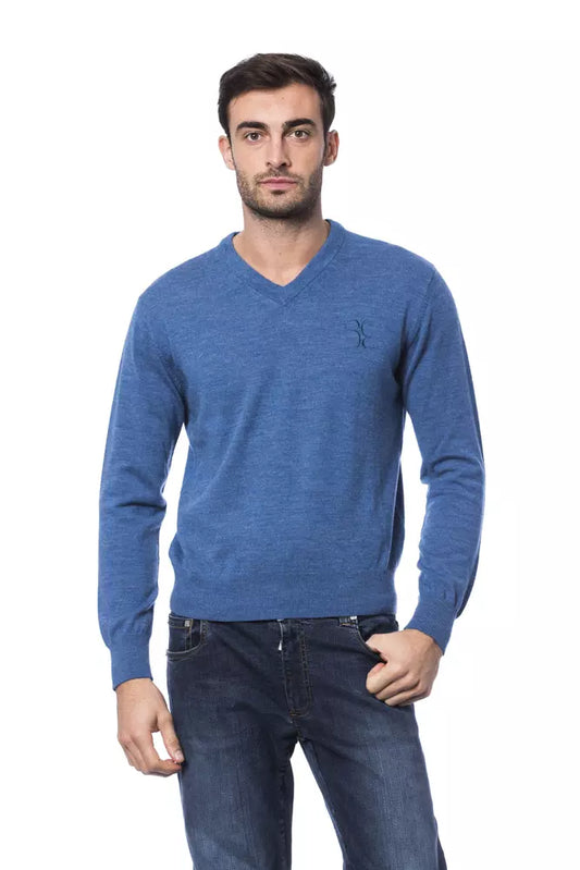 Billionaire Italian Couture Blue Merino Wool Sweater