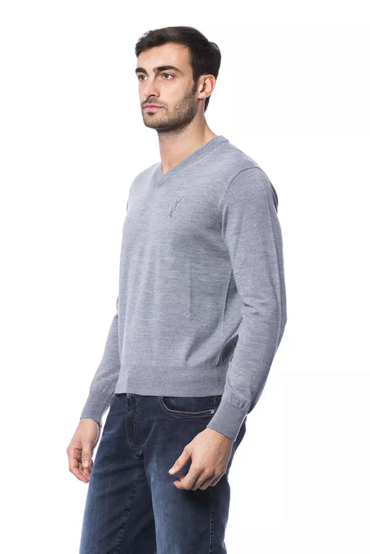 Billionaire Italian Couture Gray Merino Wool Sweater