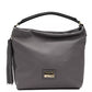 Pompei Donatella Gray Leather Shoulder Bag