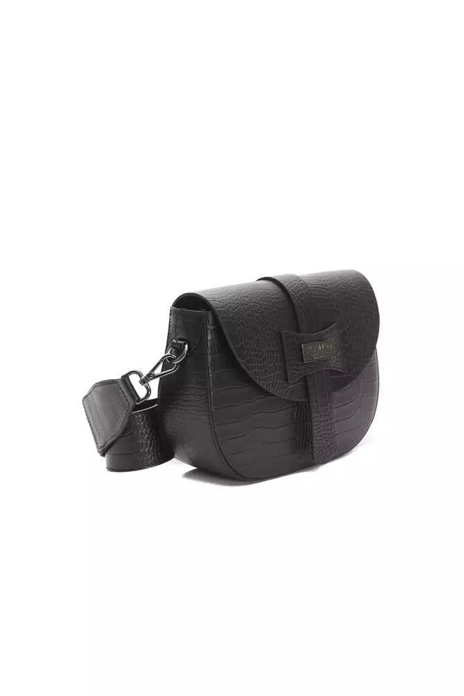 Pompei Donatella Black Leather Crossbody Bag