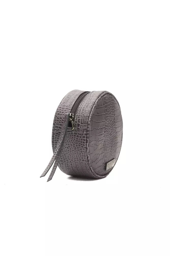 Pompei Donatella Gray Leather Crossbody Bag