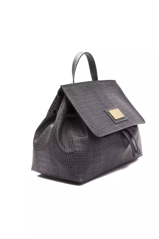 Pompei Donatella Gray Leather Handbag