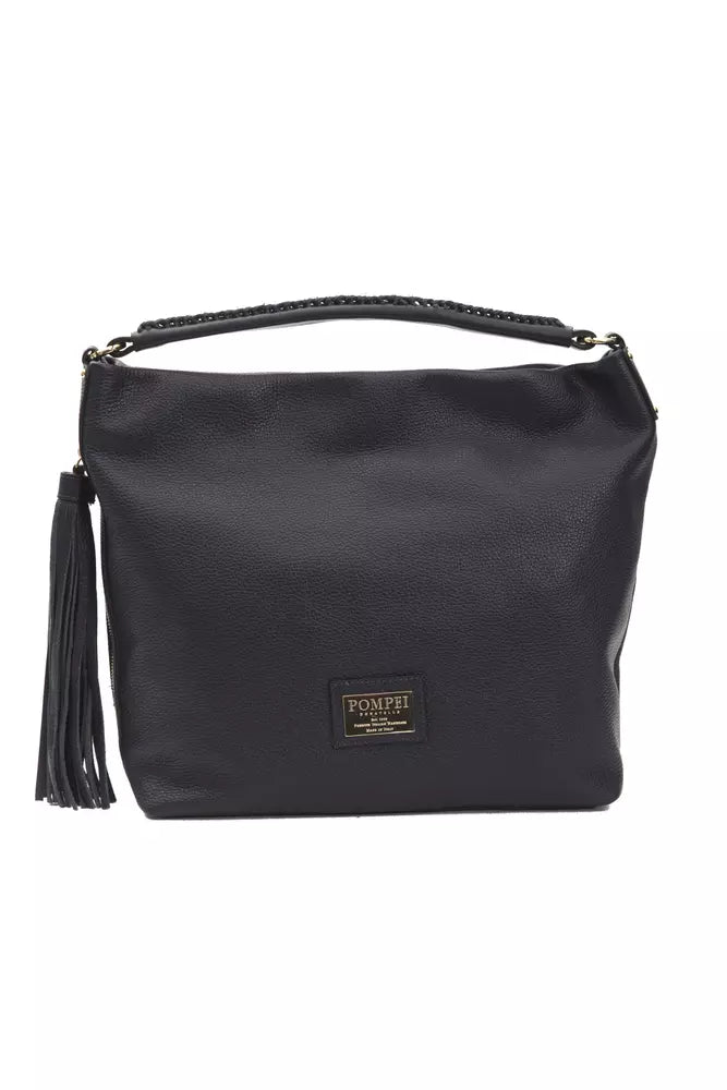 Pompei Donatella Gray Leather Shoulder Bag