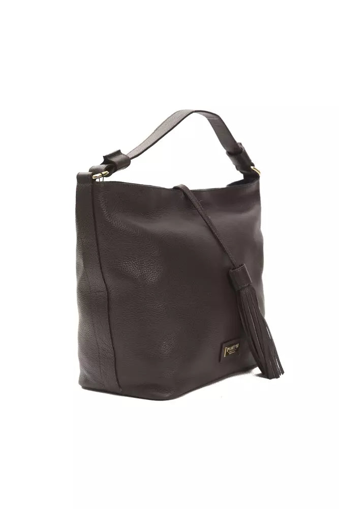 Pompei Donatella Brown Leather Shoulder Bag