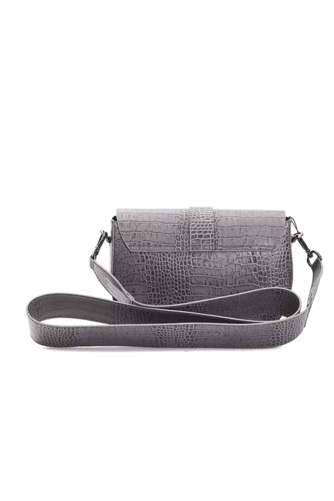 Pompei Donatella Gray Leather Crossbody Bag