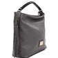 Pompei Donatella Gray Leather Shoulder Bag