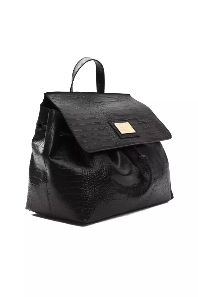 Pompei Donatella Black Leather Handbag