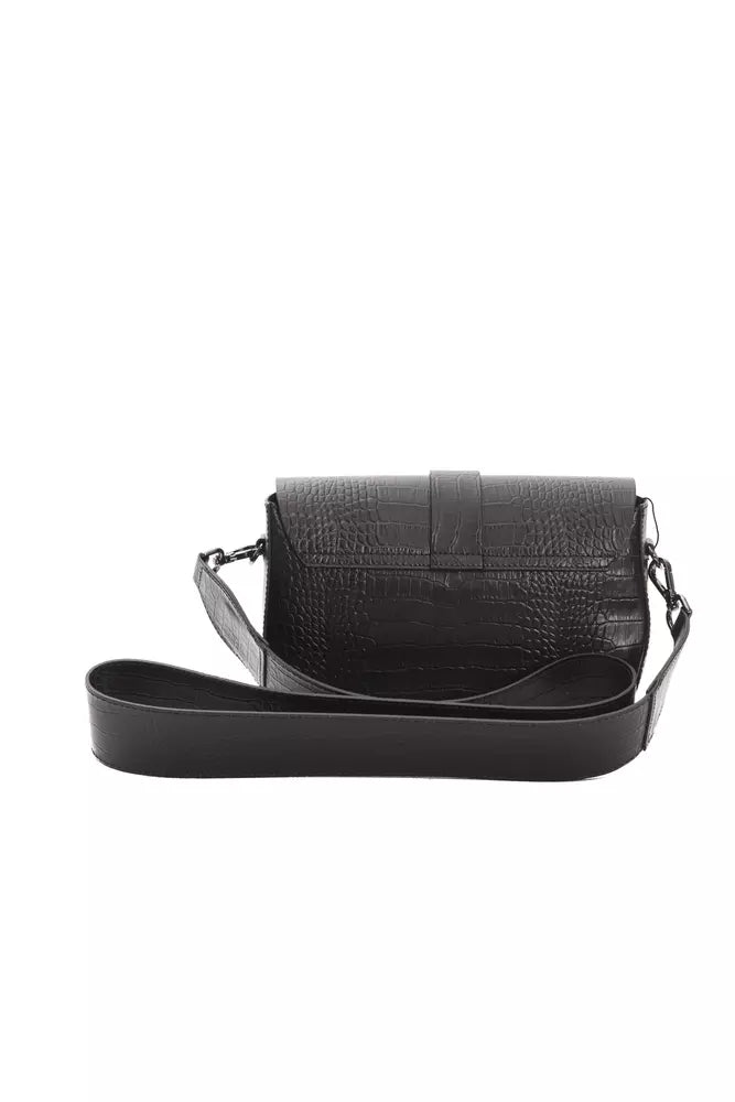 Pompei Donatella Black Leather Crossbody Bag