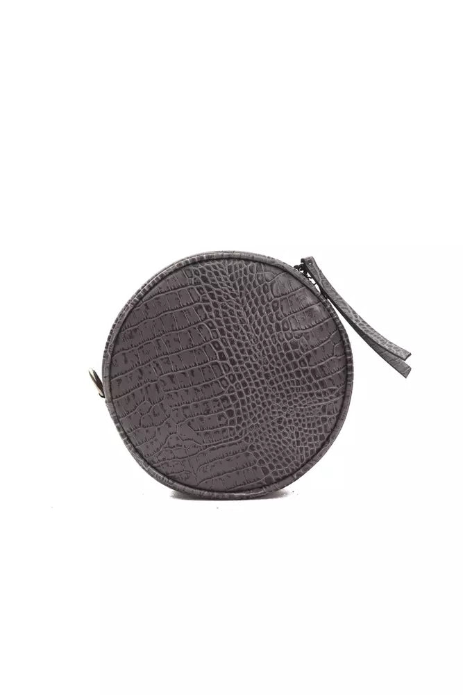 Pompei Donatella Gray Leather Crossbody Bag