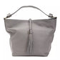 Pompei Donatella Gray Leather Shoulder Bag