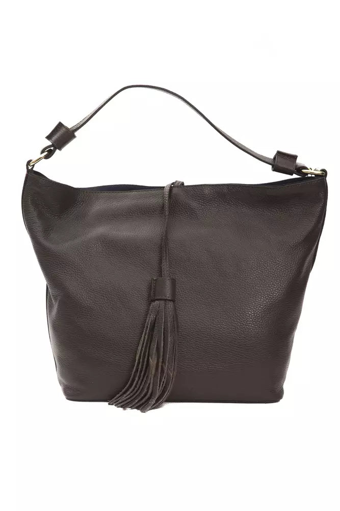 Pompei Donatella Brown Leather Shoulder Bag